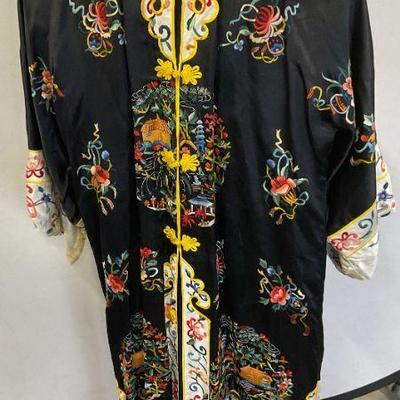 Bai Hua Black Silk Blend Embroidered Jacket
