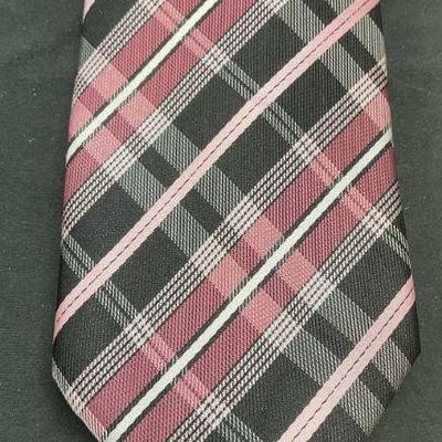 Pink & Black Plaid Tie
