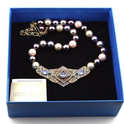 Heidi Daus Faux Pearl Necklace w Crystal Enhancer
