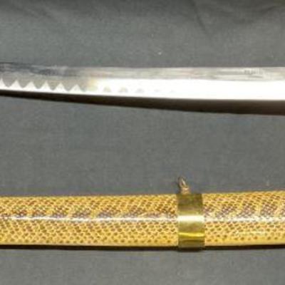 Signed Asian Katana with Snakeskin Sheath

