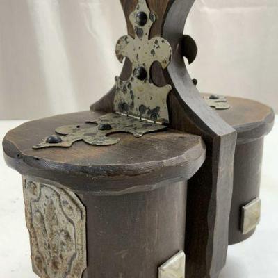 ROBGA Lidded Wood & Metal Spice Box
