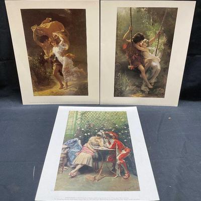 3 P. Auguste Cot The Storm, Springtime Prints +
