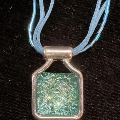 Blue Crystal Pendant Necklace
