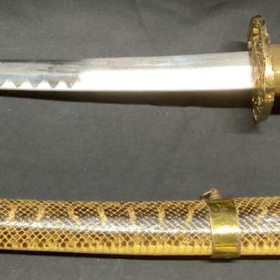 Signed Asian Katana with Snakeskin Sheath
