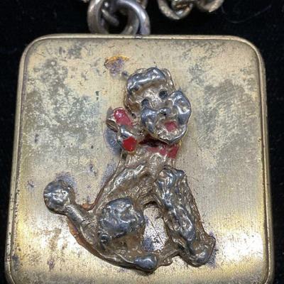 Vtg Lador Gold Tn Poodle Music Box Pendant
