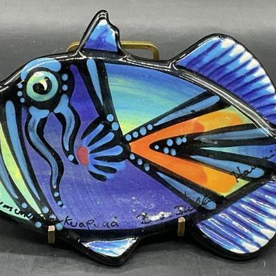 BENJAMIN DILLER HAWAIIAN REEF FISH PLATE, Hawaii
