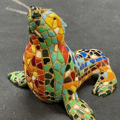 Multicolor Mosaic Style Seal Figural
