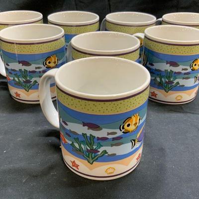 CLAIRE MURRAY SAKURA CORAL REEF 8 Porc Mugs
