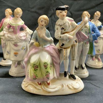 Lot 5 Assorted Hand Painted Porc Figures JAPAN
