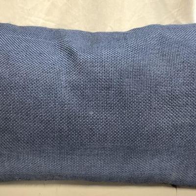 Woven Texture Navy Lumbar Throw Pillow
