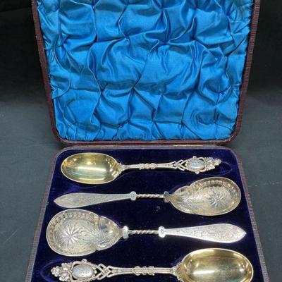 Lot 4 Vtg E & Co Silver Plated Spoons +
