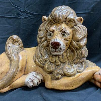 Vintage Ceramic Guardian Lion Statuary

