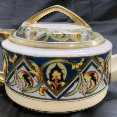 NIPPON Hand Painted Porcelain Teapot W Lid
