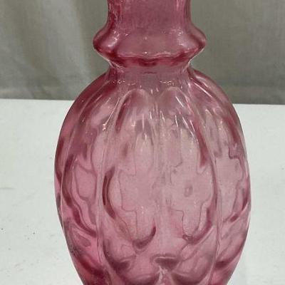 Vintage Pink Art Glass Handkerchief Vase
