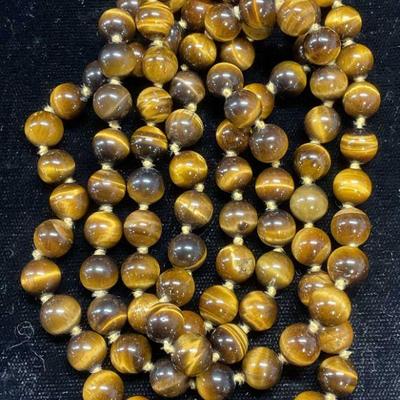 Tigers Eye Beaded Semi Precious Necklace
