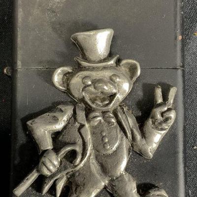 Black Grateful Dead Pewter Bear Metal Lighter
