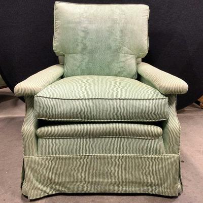 Vintage Striped Upholstered Skirted Armchair
