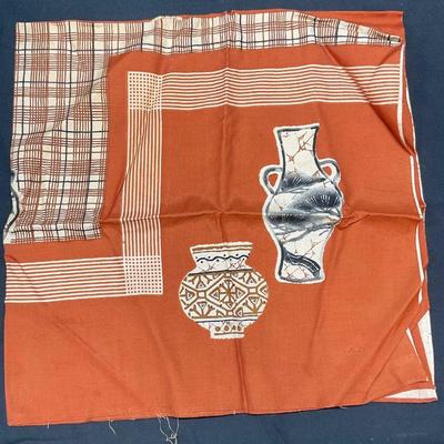 Vintage Orange Vase Print Scarf

