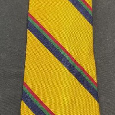 Ralph Lauren Yellow Striped Silk Tie
