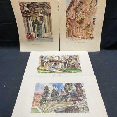 Lot 4 Italian Scene Watercolor Prints
