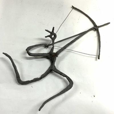 Clay Over Metal Archer Figure Sculpture
