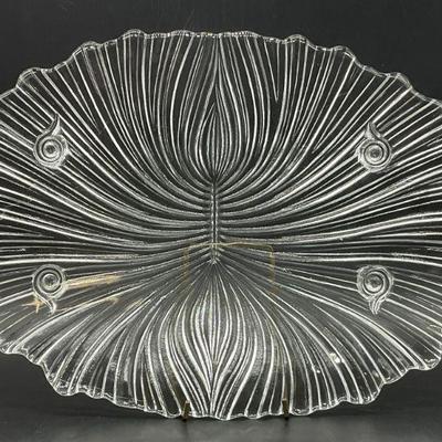 Clear Glass Footed Serving Plate

