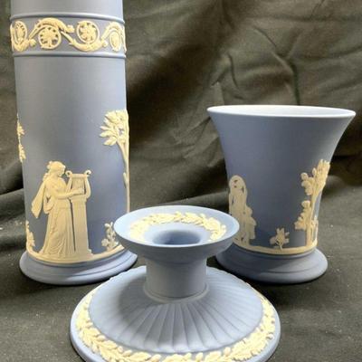WEDGWOOD Lot 3 Vintage Assorted Blue Jasperware

