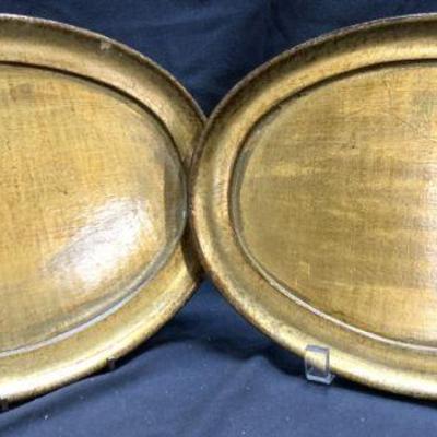 Chambers Bed & Bath Giltwood Oval Srv Dishes ITALY

