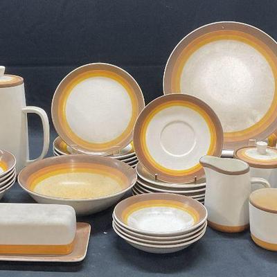 Set38 Vtg MIKASA TerraStone Osage Orange Tableware
