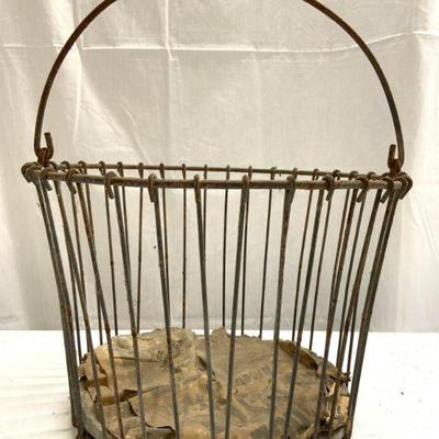 Antique Metal Basket w Handles
