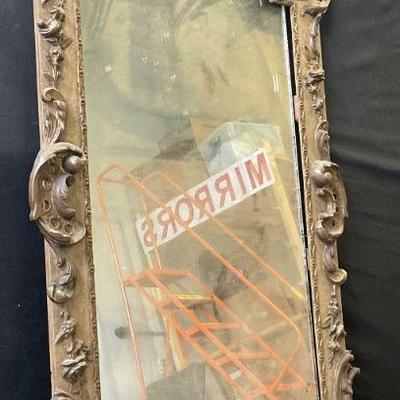 Pair PL Limoges Porcelain Floral Candle Holders
Vintage Wood & Carved Gesso Mirror, 62 Inch Ht
