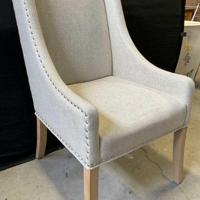 Sloped Arm Upholstered Nailhead Armchair
