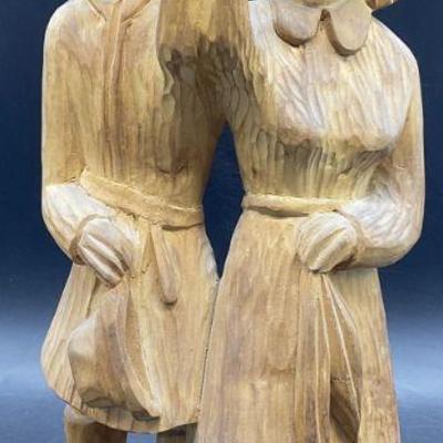 JB Hand Carved Polish Wooden Statue W/ Org Tag 14i
