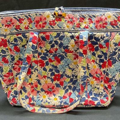 Vera Bradley Blue Red Floral Quilted Handbag
