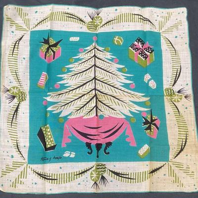Tammis Keefe Christmas Tree Holiday Handkerchief
