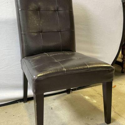 Espresso Toned Leather Side Chair
