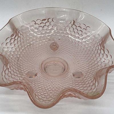 Vintage Pink Depression Glass Footed Candy Dish
