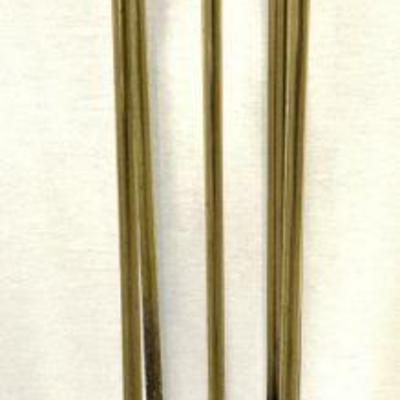 Set 5 Vntg Brass Fireplace Tools
