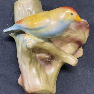 Vintage Ceramic Bird Wall Pocket Czecho Slovakia
