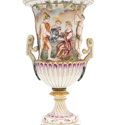 19TH c CAPODIMONTE PORCELAIN URN