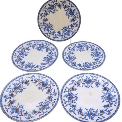 ANTIQUE WEDGWOOD INDIANA IMARI PLATES - 5 PIECES