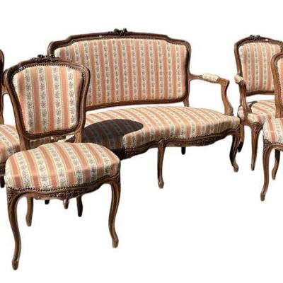 5 PIECE ANTIQUE 19th c LOUIS PHILIPPE SALON SUITE