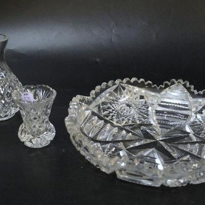 4 PIECES OF AMERICAN CUT BRILLIANT GLASS