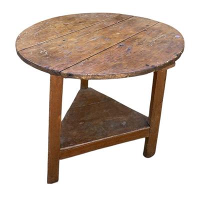 ANTIQUE ENGLISH PINE CRICKET TABLE
