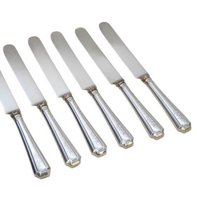 6 STERLING SILVER DINNER KNIVES FAIRFAX 1910