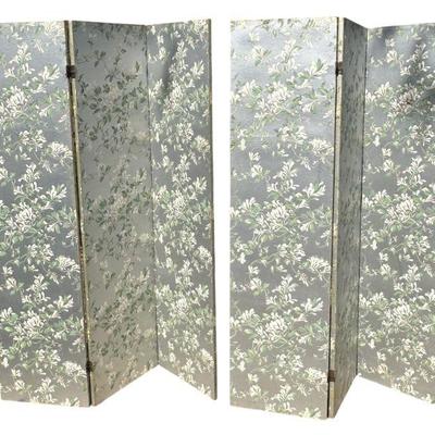 PAIR OF VINTAGE 1930S 3 PANEL ROOM DIVIDERS / DRESSING SCREENS