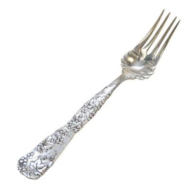TIFFANY & CO STERLING SILVER 1872 VINE LARGE COLD MEAT FORK