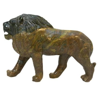 LARGE VERDITE STONE CARVED LION