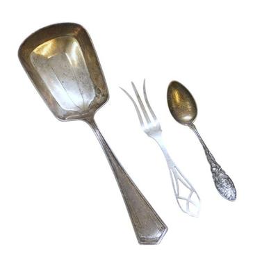3 pc ANTIQUE STERLING INCL BERRY SPOON