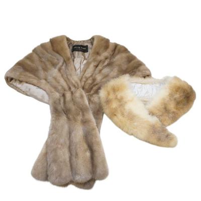 2 PC GOLDEN SABLE STOLE & FOX COLLAR
